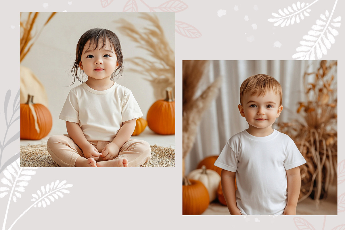Autumn Kids tshirt Mockup PSD Set, a Shirt Mockup by AlenaVlasko stock Market (Photo 8 of 8)