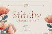 Stitchy Handcrafted Decorative Font, a Handwritten Font by Graphic Spirit (Thumbnail 1 of 11)