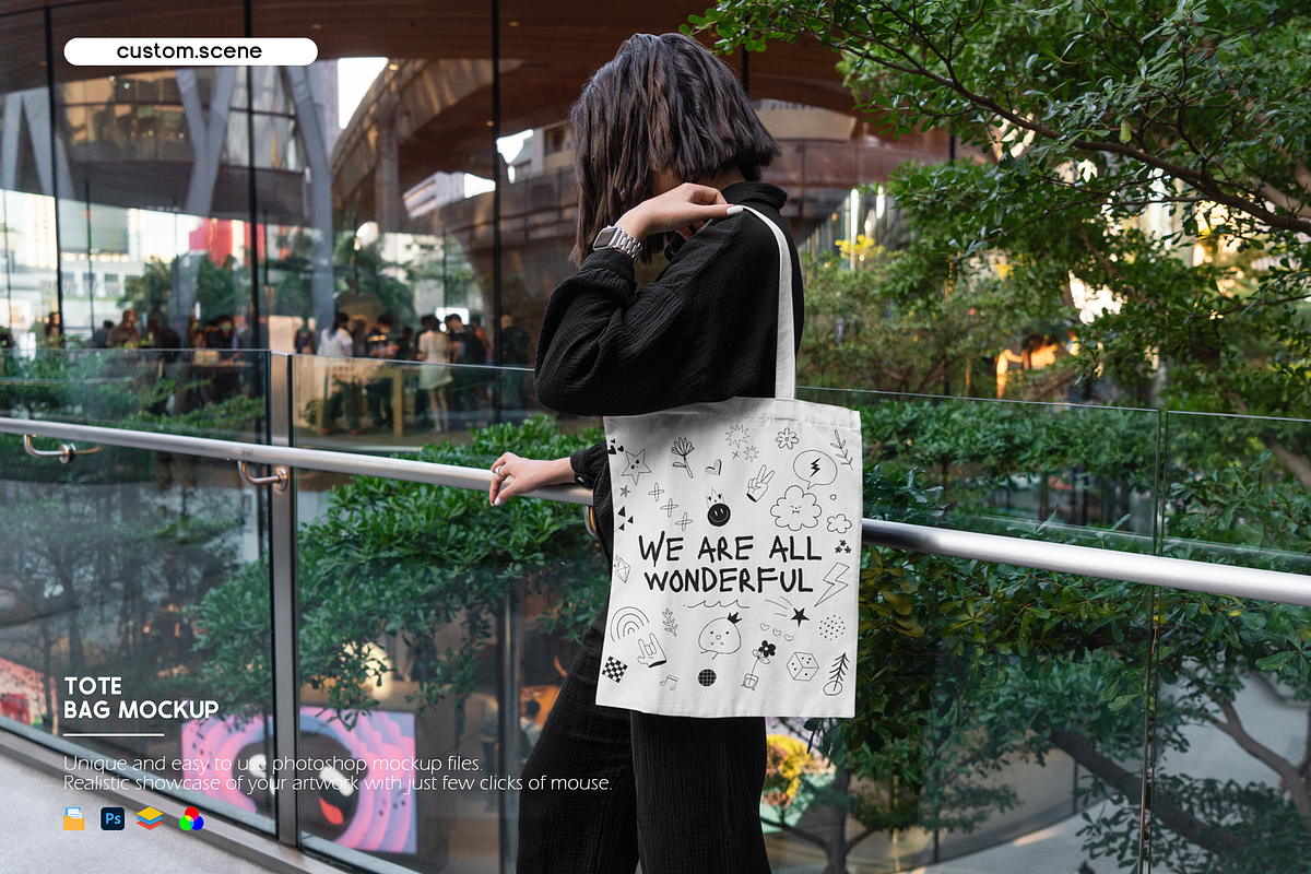Tote Bag Mockup, an Advertising Mockup by Custom.scene (Photo 1 of 2)