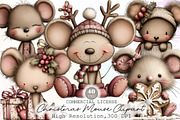Christmas Mouse Clipart, an Illustration by Sublimation Artist (Thumbnail 1 of 6)