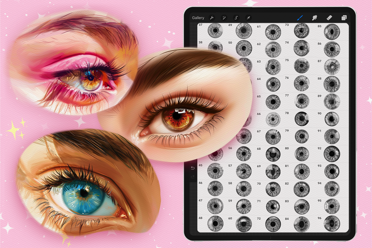 Procreate Eye Irises face brushes, a Brush Add-On by Revabrush (Photo 2 of 10)