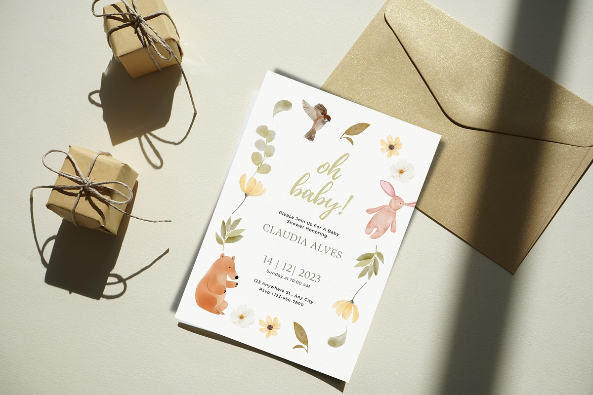 Boho Aesthetic Baby Shower Invite, an Invitation Template by TheSimplySereneShop (Photo 3 of 10)