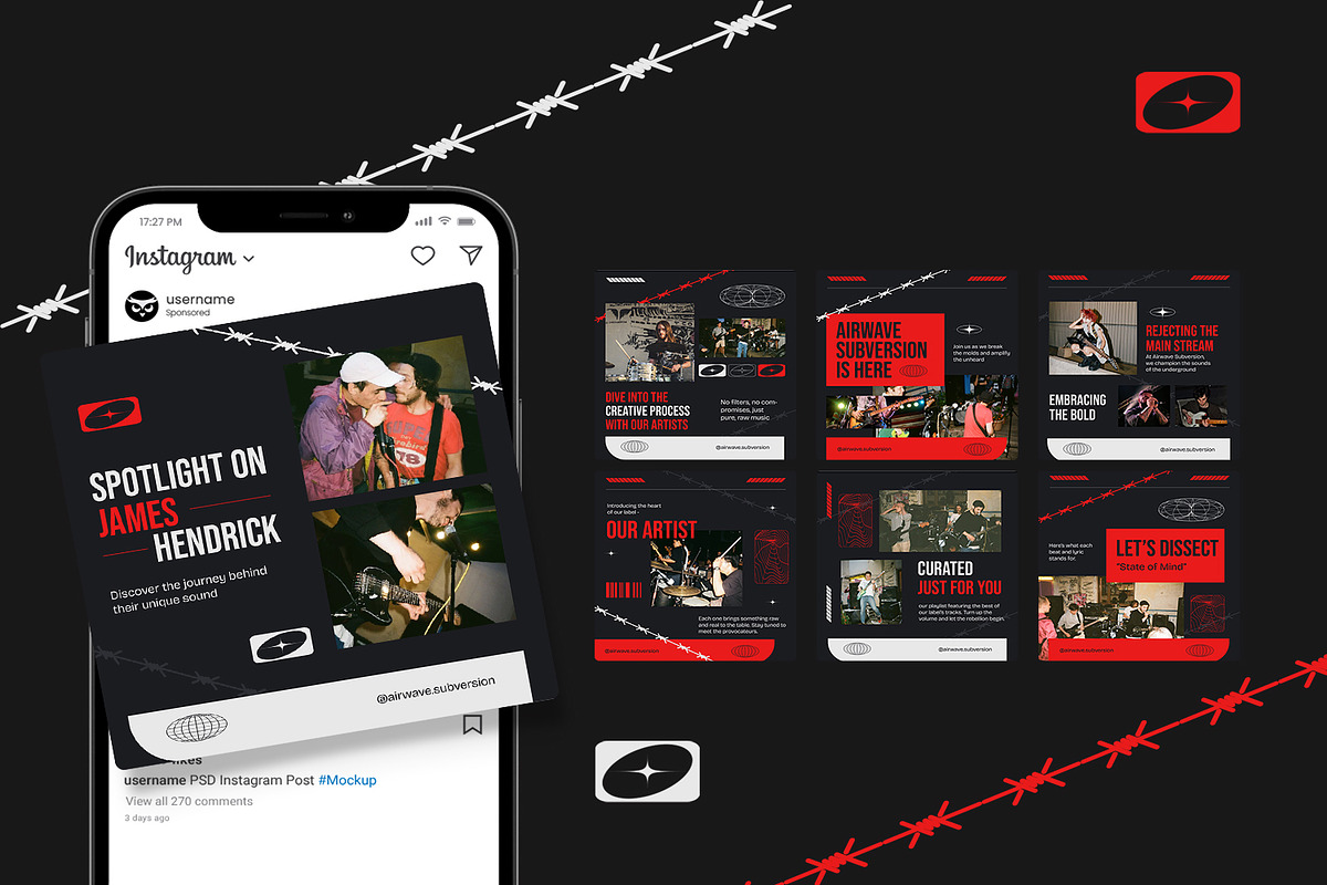 Airwave Subversion - Instagram Post, a Social Media Template by StreaksideStd (Photo 3 of 3)