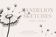 Artistic Dandelion Sketches, a Decorative Illustration by Pigment Café (Thumbnail 1 of 6)