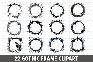 Gothic Frame Watercolor Bundle PNG