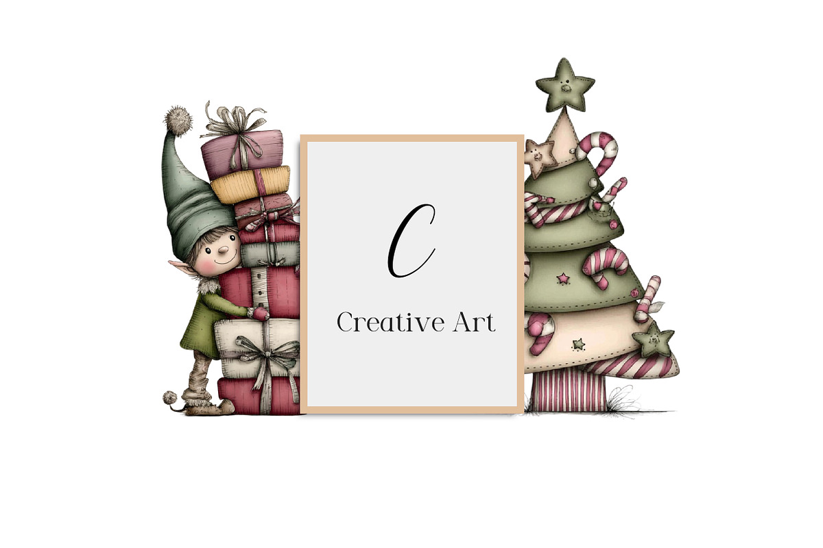 Whimsical Christmas Clipart Bundle, an Illustration by Creative Art (Photo 10 of 10)