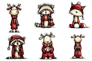 whimsical winter animals clipart, an Illustration by CreationArt (Thumbnail 3 of 7)