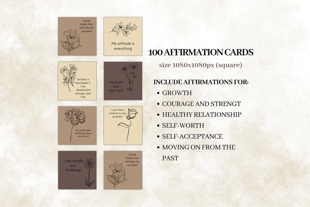 Minimal Flowers Card Deck, a Design Template by Digital By Nikoleta (Photo 7 of 9)