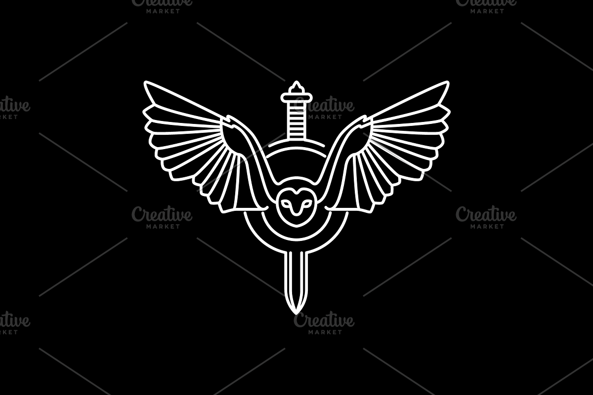 barn owl fly wings hunter logo, a Branding & Logo Template by devastd