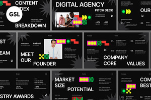 Black Pitch Deck Google Slide, a Presentation Template by graphicook