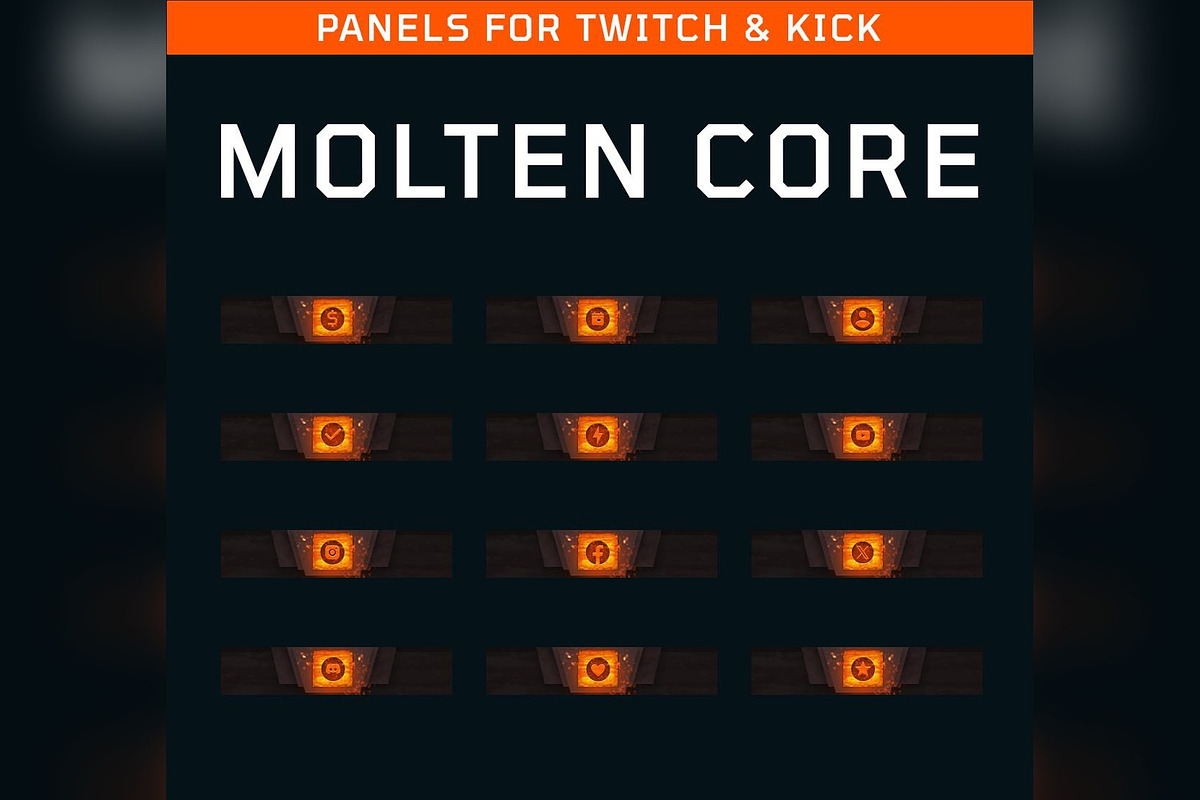 Molten Core Lava Twitch Panels, an Object Graphic by Gear Store (Photo 2 of 4)