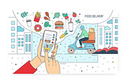 Food delivery app banner, flyer, a Food Illustration by Good Studio (Thumbnail 2 of 5)