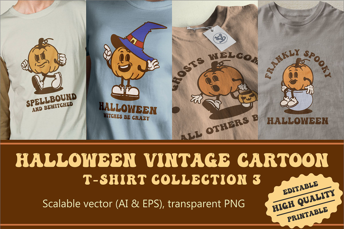Halloween Pumpkin Cartoon Vintage, an Illustration by vectstudio (Photo 1 of 5)