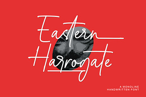 Eastern Harrogate | Monoline Font, a Handwritten Font by Lemonthe