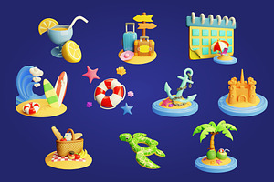 3D Holiday Element Icon Vol 2