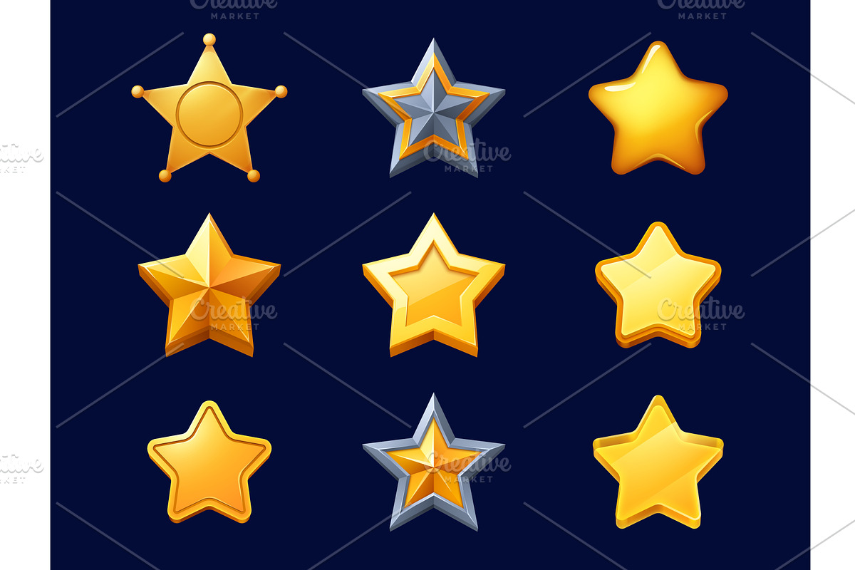 Game rank golden stars, an Object Illustration by Buch&Bee