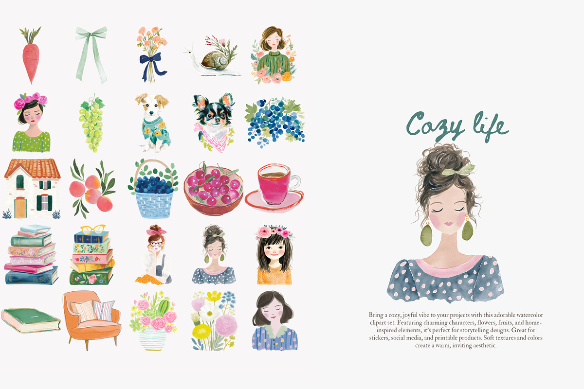 Cozy life clipart bundle, a Decorative Illustration by Patishop Art (Photo 7 of 10)