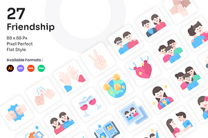 Friendship Icons Set - Flat, an Icon by Kmg Design