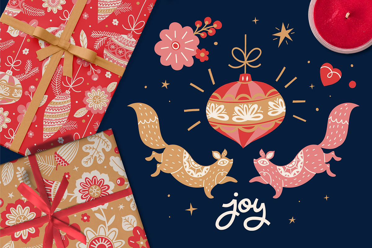 Festive Folk Graphic Collection, a Seasonal Illustration by rouxsupplyco (Photo 3 of 12)