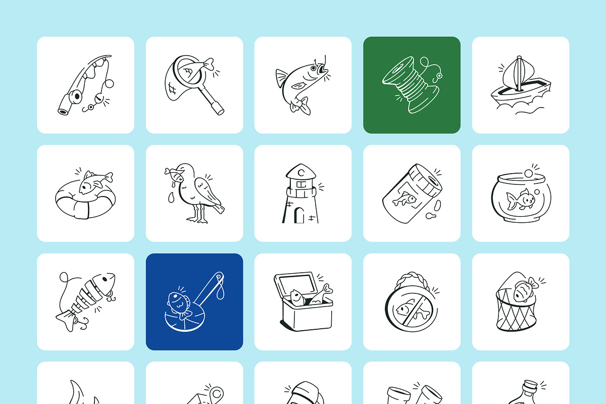 Fishing Doodles, an Outline Icon by Vectors Market (Photo 7 of 8)
