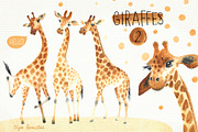 Watercolor giraffes 2, an Illustration by Olga Bonitas (Thumbnail 1 of 7)