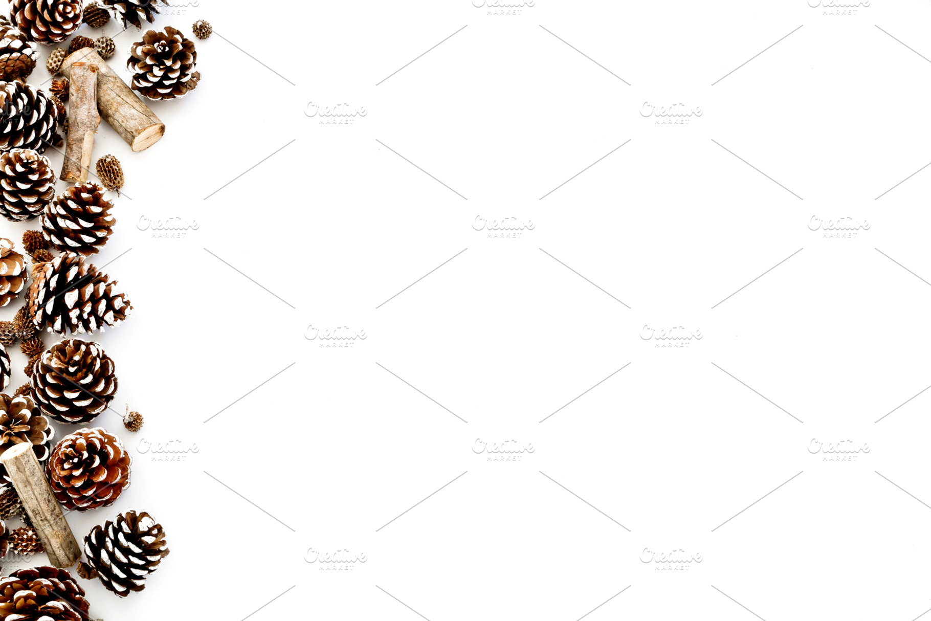 Christmas background pinecones photo, a Holiday Photo by OPSD Shop