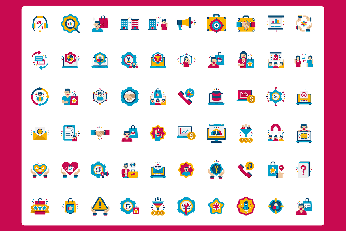 60 Customer Relationship Management, a Solid Icon by Flat Icons (Photo 2 of 7)