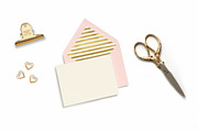pink & gold envelope styled desktop, a Business Photo by Negative Space (Thumbnail 1 of 2)