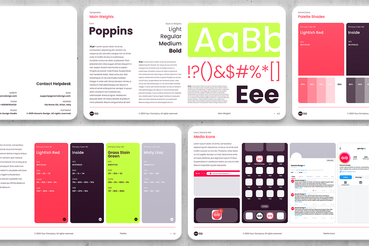 Brand Guidelines-Photoshop Template, a Templates & Theme by Unio Designs (Photo 2 of 9)