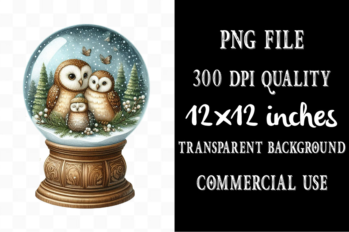 Christmas Snow Globe Sublimation, an Illustration by Designking (Photo 4 of 5)