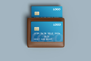 Credit Card Mockup With Wallet