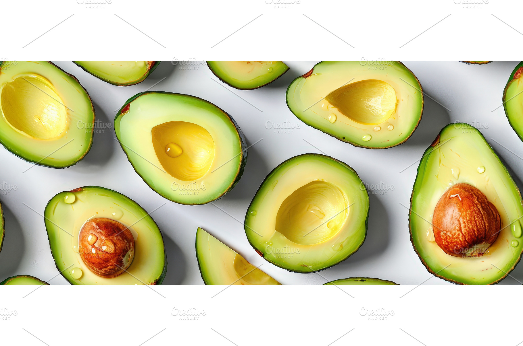 Fresh Avocado Halves Pattern, a Food & Drink Photo by piter.goskov
