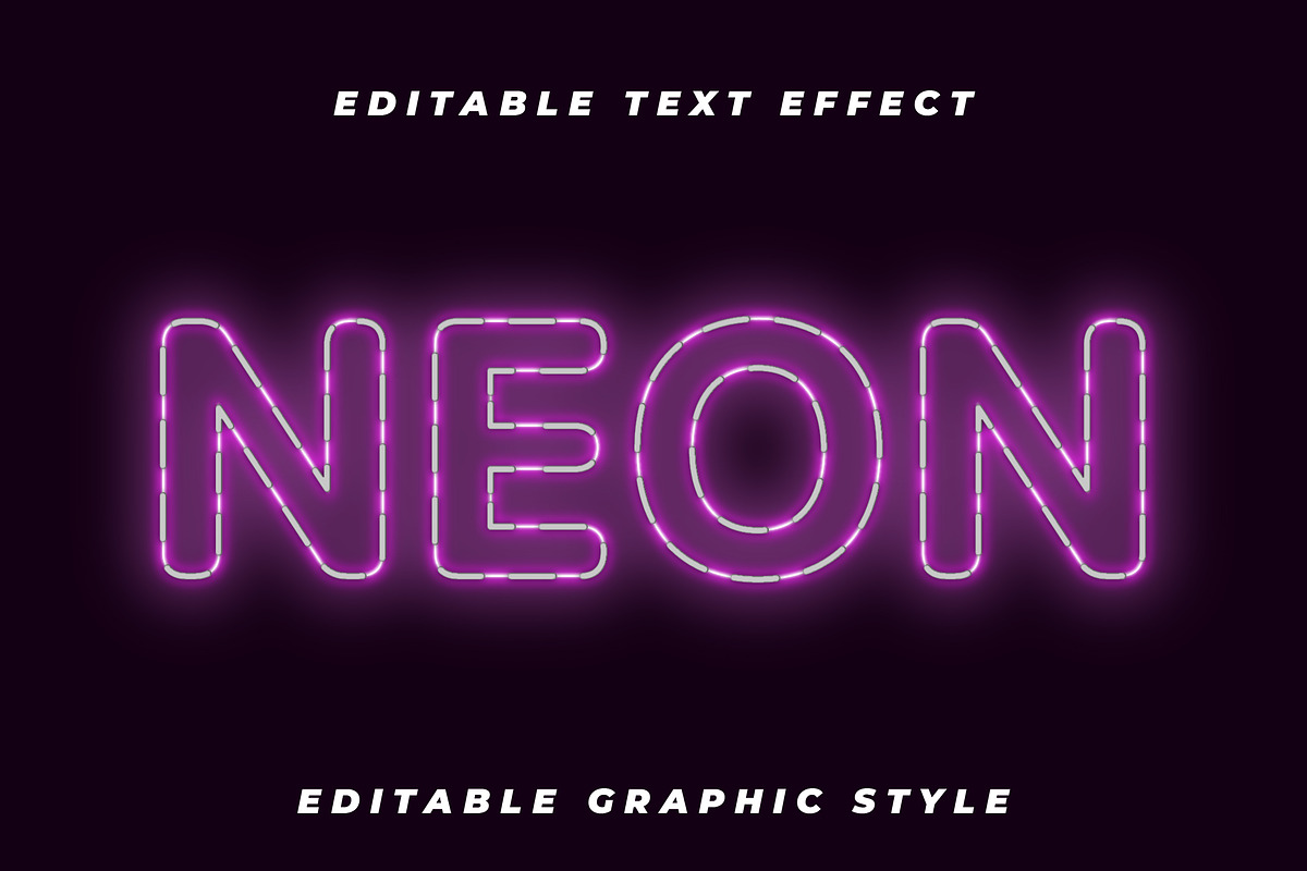 Neon Light Lined Text Effect