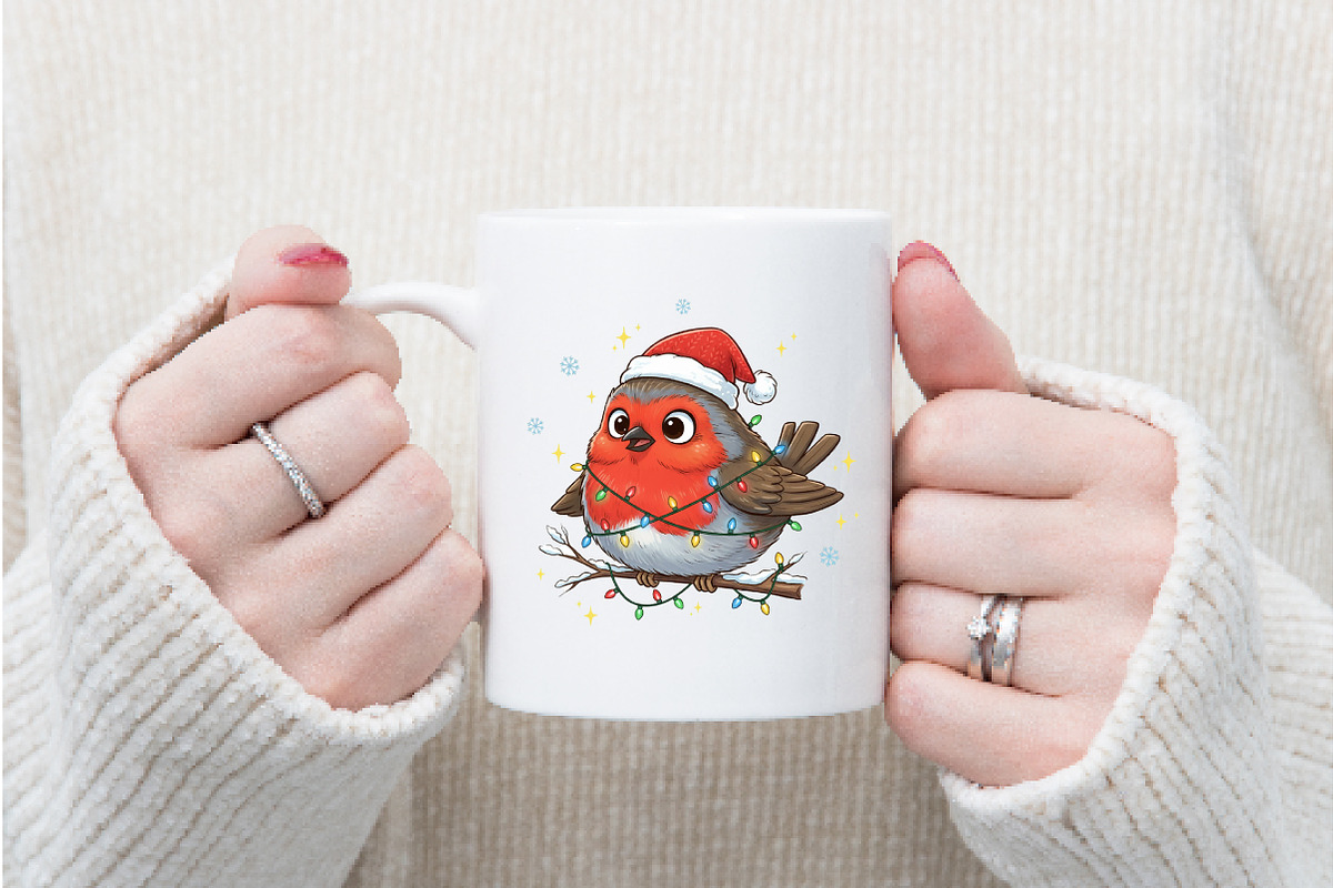 Christmas Robin Bird PNG, an Illustration by Watercolor design (Photo 6 of 6)