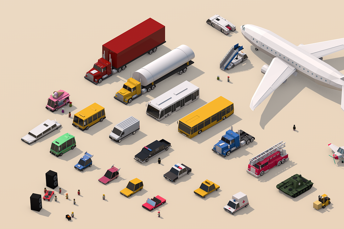 Low Poly City Cars Vehicles Pack, a Cars & Vehicle 3D Model by Anton Moek (Photo 3 of 26)