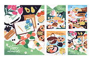 Summer picnic posters, cards set, a Food Illustration by PaperTrident (Thumbnail 1 of 9)