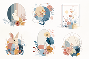 Geometric Botanical Spring Pack, a Decorative Illustration by GiraffeCreative (Thumbnail 4 of 21)