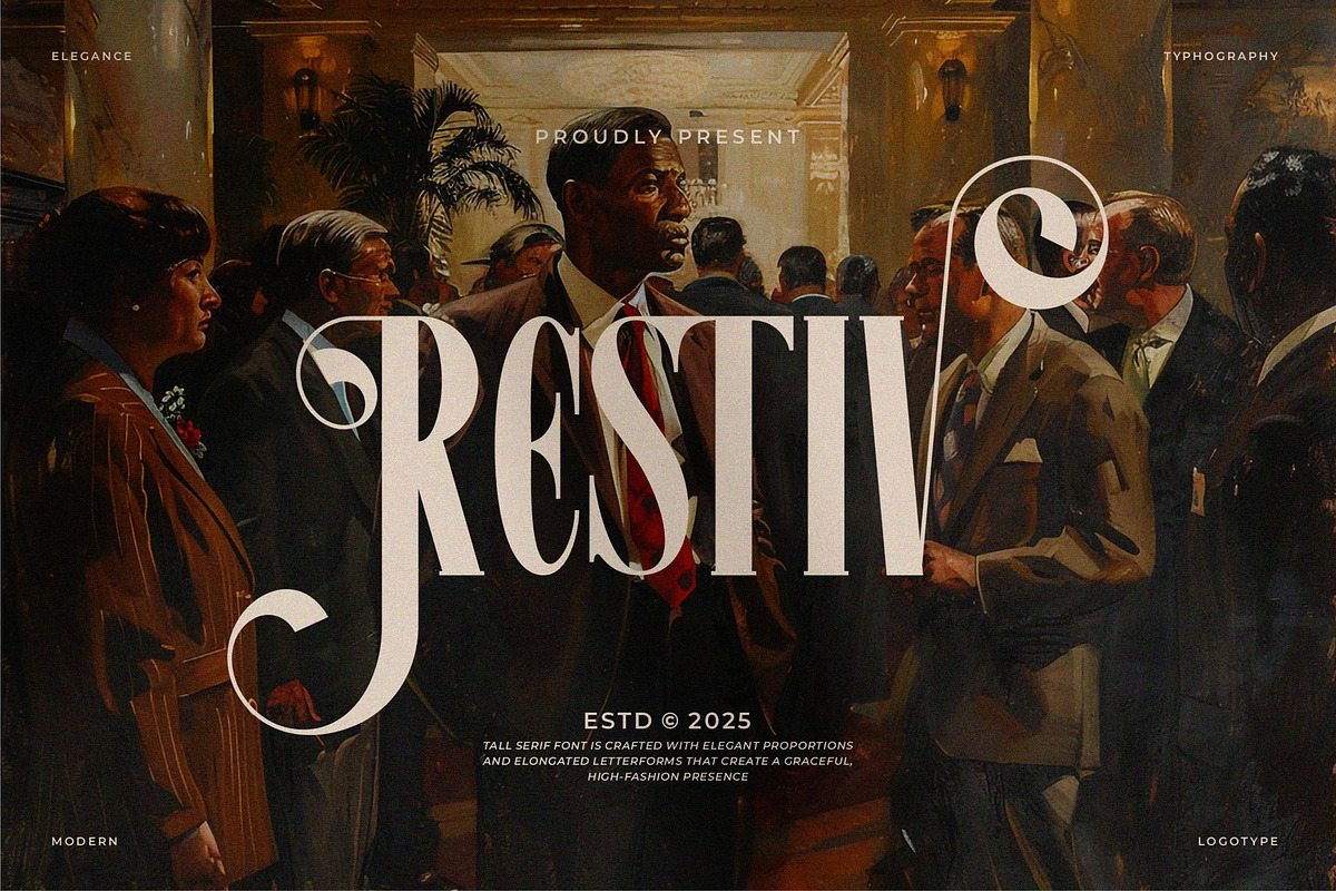 Restiv || Modern Classy Serif Font, a Serif Font by Ermedia Studio (Photo 1 of 10)