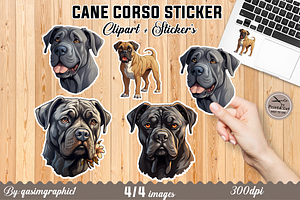 Cute Kawaii Cane Corso Dog Stickers