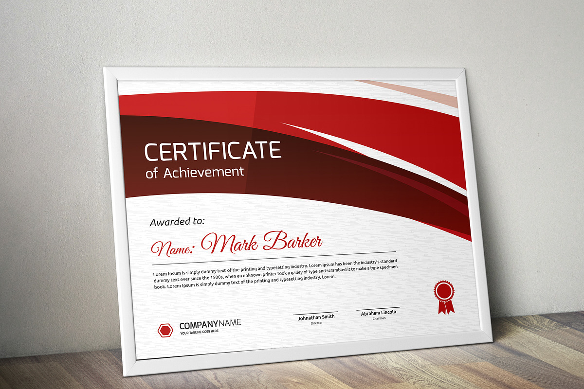 Certificate Word | PSD | AI, a Stationery Template by Curve Design (Photo 3 of 4)