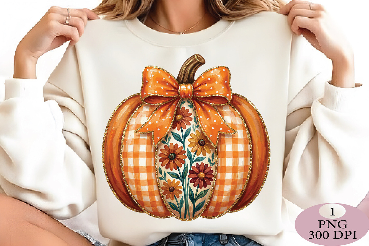 Preppy Floral Fall Pumpkin Png, an Illustration by Daily.Designs (Photo 5 of 5)