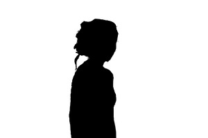 Isolated silhouette of blonde mature woman with bag walking, a Person Illustration by DanFLCreativo