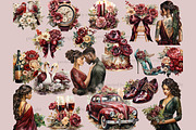 Bohemian Wedding Clipart Set, a Person Illustration by GlamArtZhanna (Thumbnail 3 of 5)