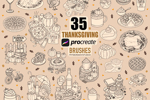 Thanksgiving brushes for Procreate