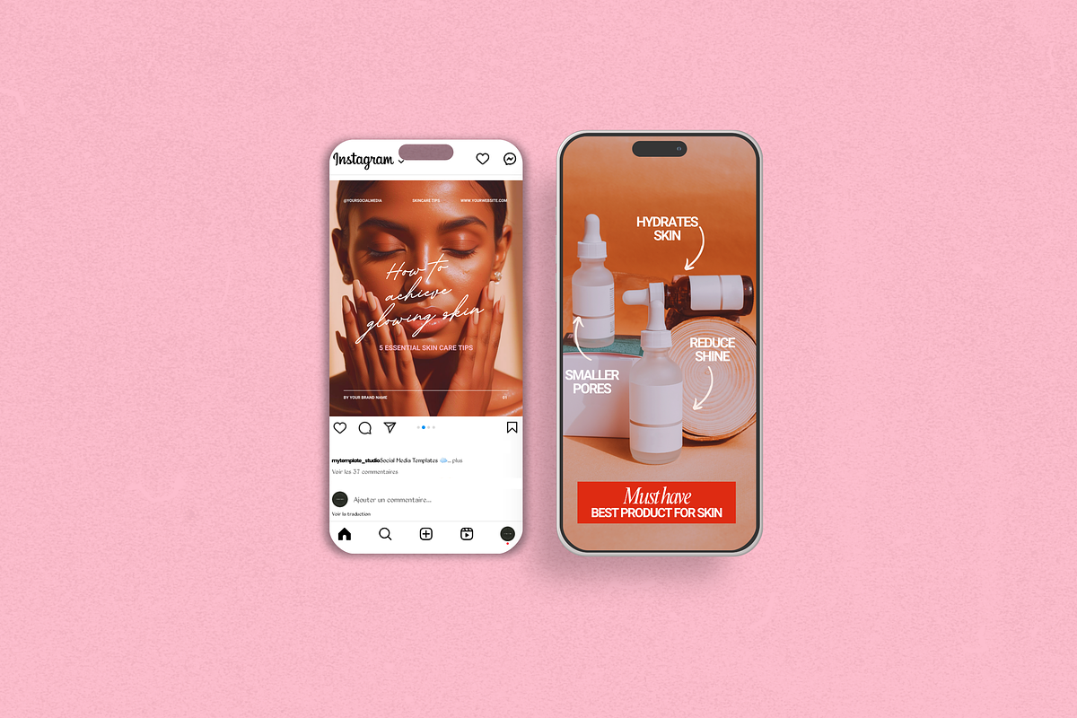 Pinkish Skincare Instagram Templates, a Social Media Template by My Template Studio (Photo 15 of 16)