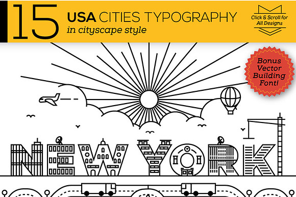 15 Creative Usa Cities Typography