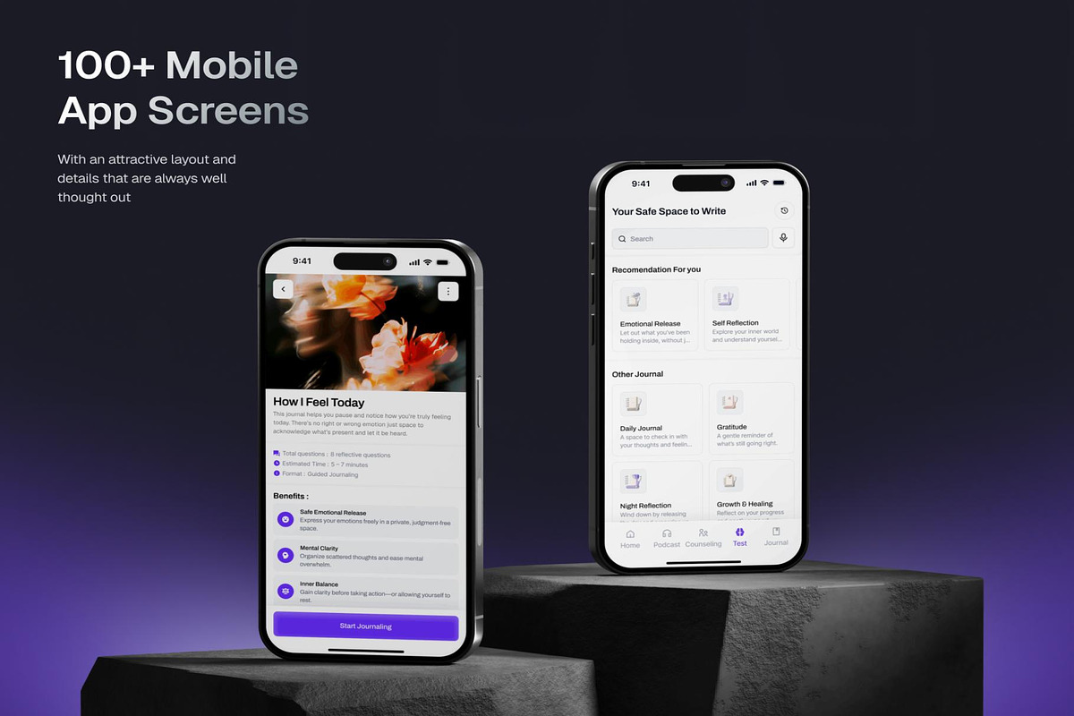 Tentrem - Mental Health App UI Kit, an UI Kit Template by Lumina_ui_ux202 (Photo 5 of 6)