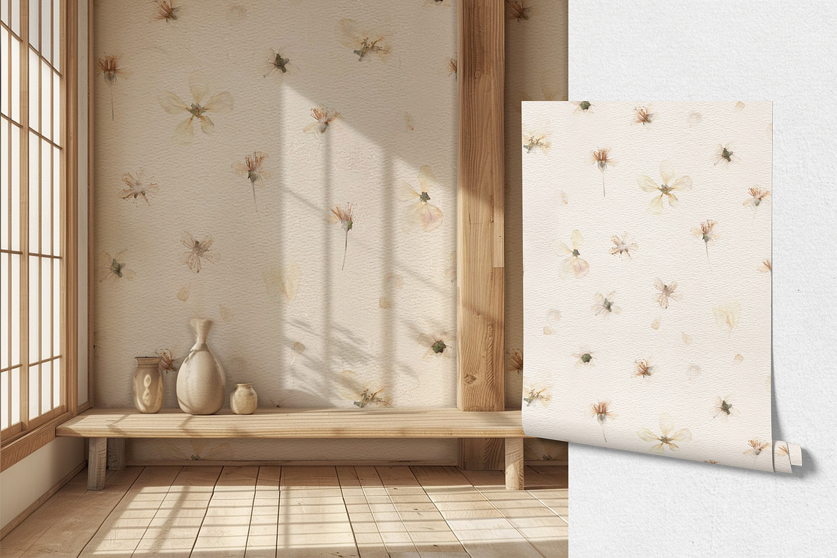 Hana Washi Seamless paper Flower PNG, a Pattern Graphic by mila_leev (Photo 18 of 23)