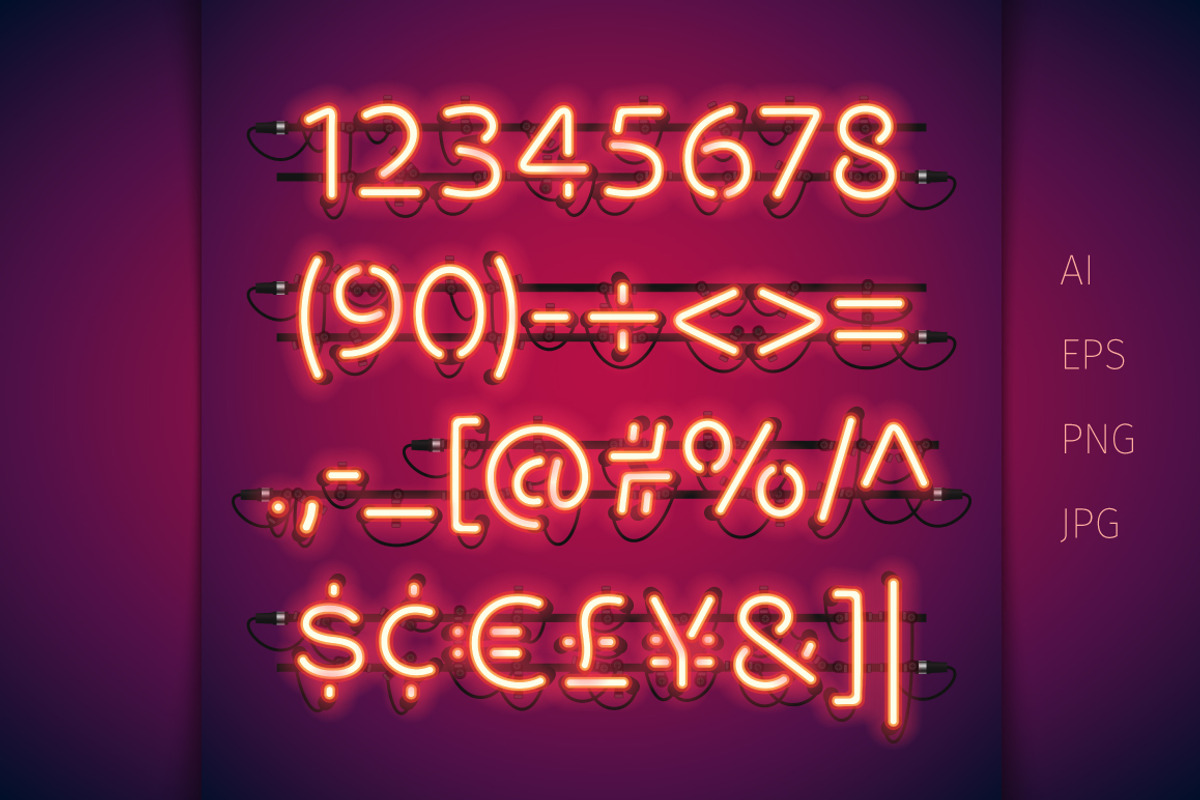 Red Glowing Neon Type, a Decorative Illustration by Voysla's Shop (Photo 3 of 5)