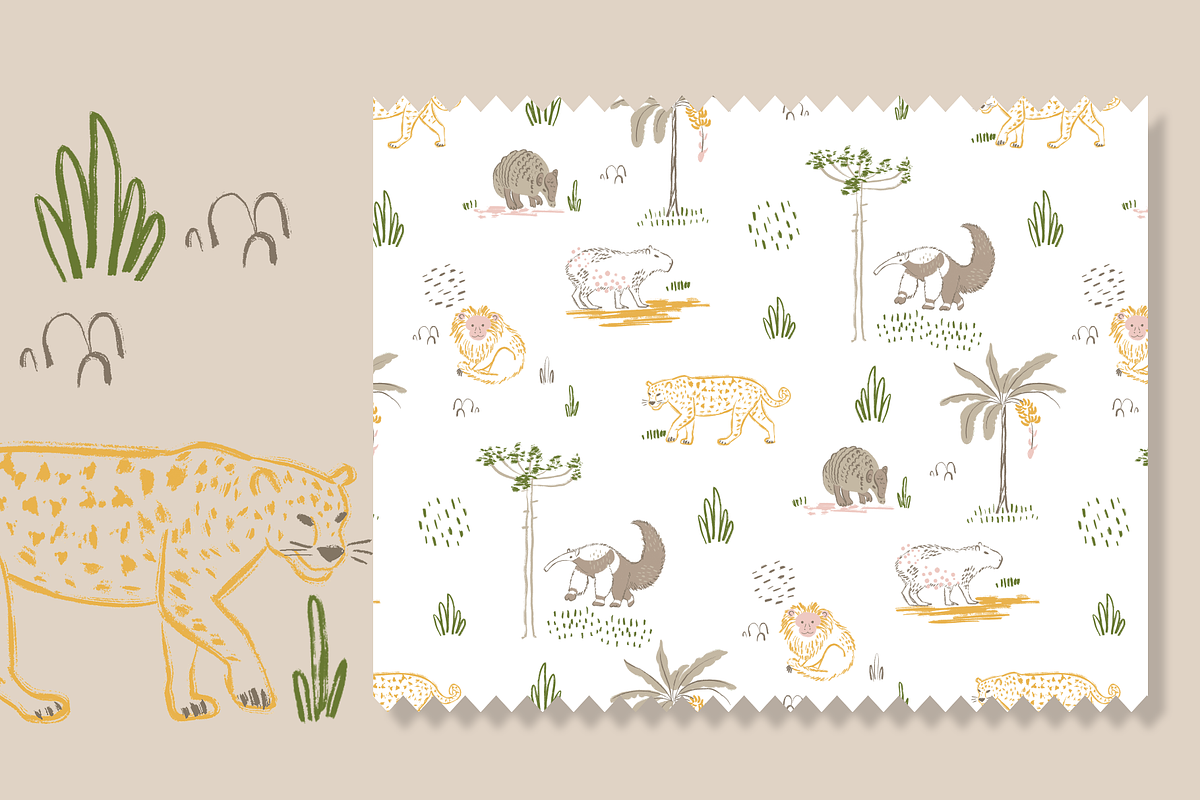 Jungle Animals Seamless Pattern, a Pattern Graphic by Lady Bruniere Design (Photo 3 of 8)